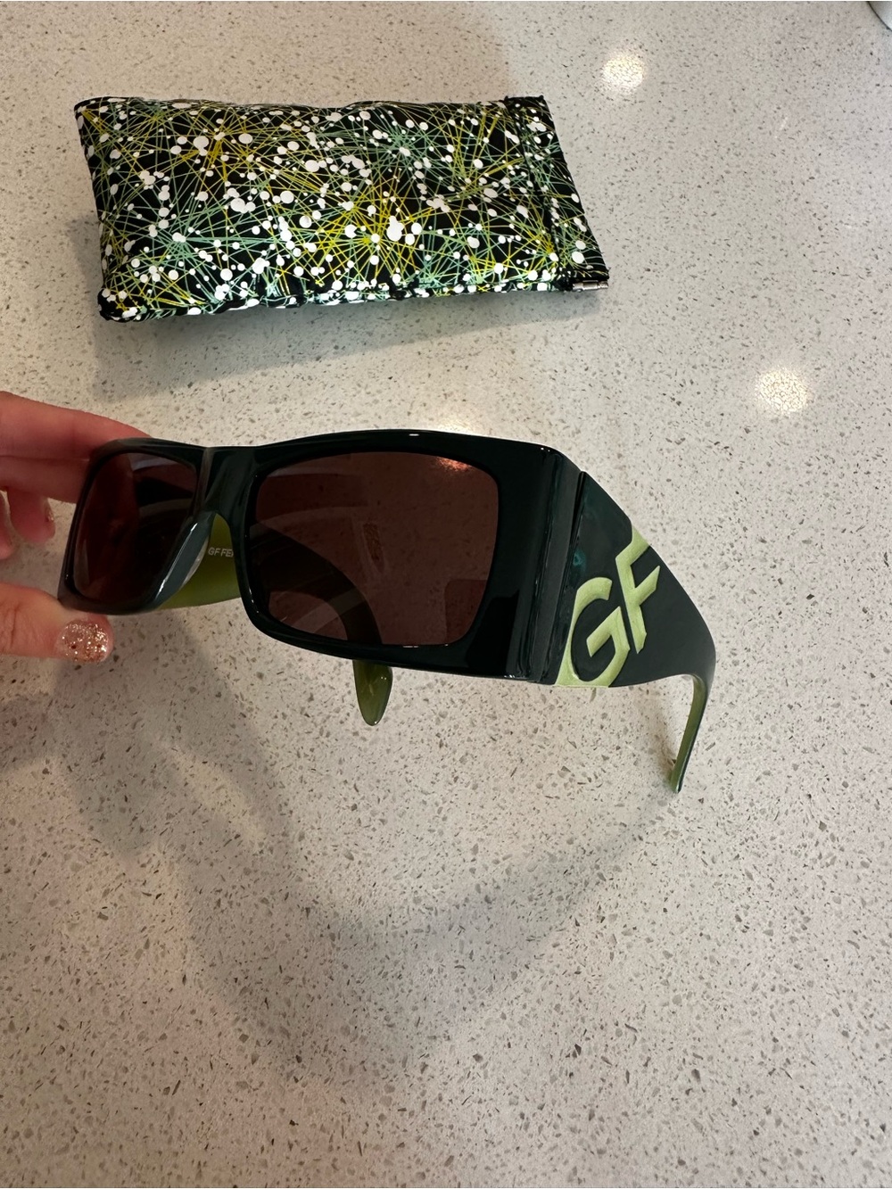 Vintage GIANFRANCO FERRE Green Sunglasses with 'GF' Logo